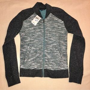 Lucky Brand XS Raglan Zip-Up Sweater